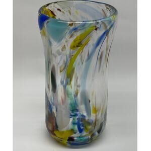Rainbow Glass Vase 10in. DAE Glass original.